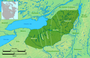 Territory of the 5 Iroquois Nation, approx. 1650
