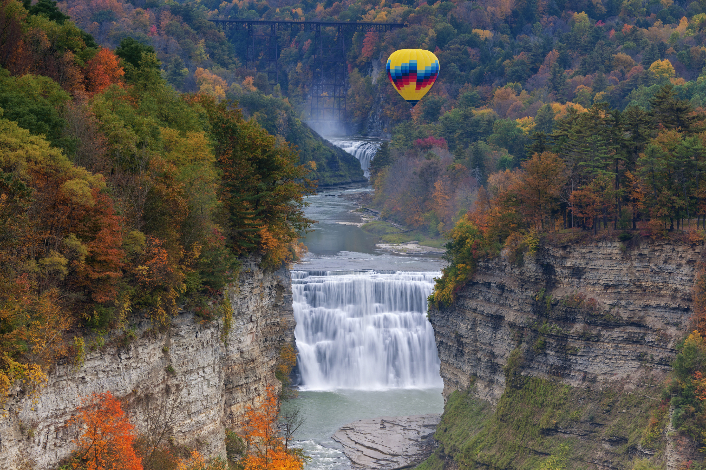The Middle Falls At Letchworth State Park